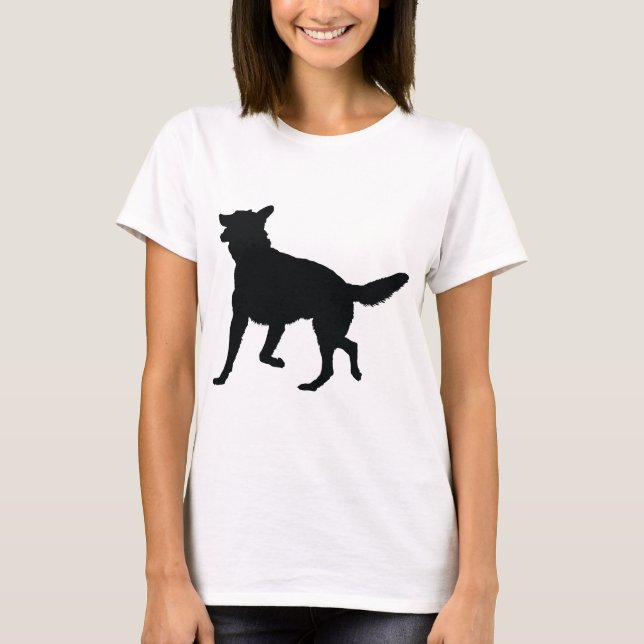 T-shirt Silhueta do german shepherd (Frente)