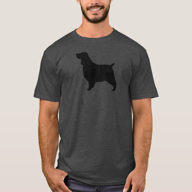 T-shirt Silhueta do Spaniel de Springer inglês (Frente)