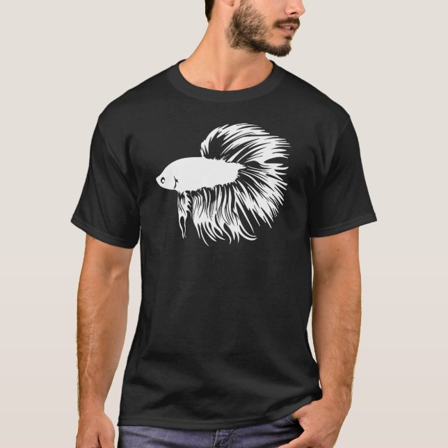 T-shirt Silhueta dos peixes de Betta (Frente)