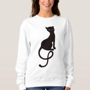 T-shirt Silhueta má gracioso do gato preto