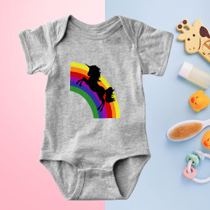 T-shirt Silhueta preta Rainbow Baby Bodysuit