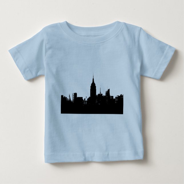 T-shirt Silhueta Preto e Branco de Nova York (Frente)