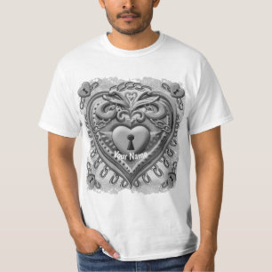 T-Shirt Silver Heart Lock