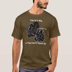 T-shirt Sim é grande. Não, você não pode tocar n!  Cam