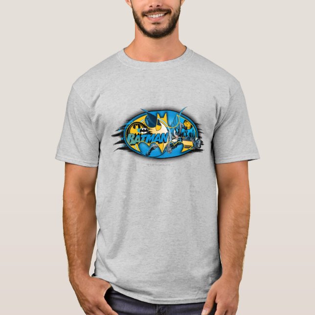 T-shirt Símbolo Batman | Logotipo de colagem clássico (Frente)