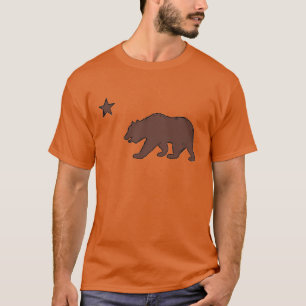 T-shirt Símbolo cara do urso laranja castanho da Califórni
