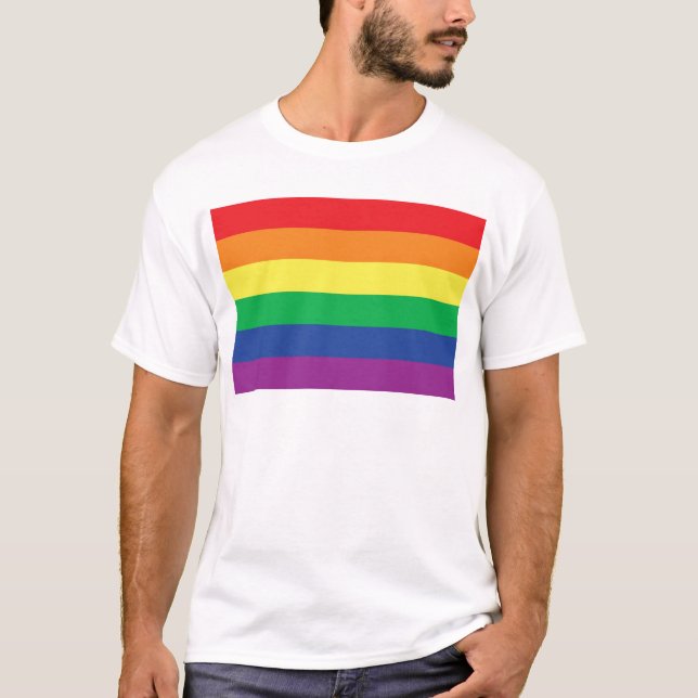 T-shirt Símbolo da bandeira do orgulho gay da liberdade do (Frente)