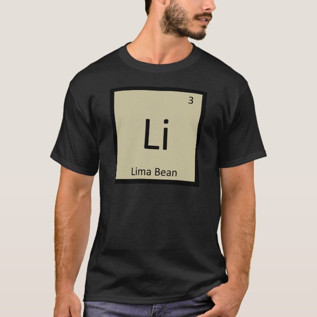 T-shirt Símbolo da mesa periódica da química de Li - de (Frente)