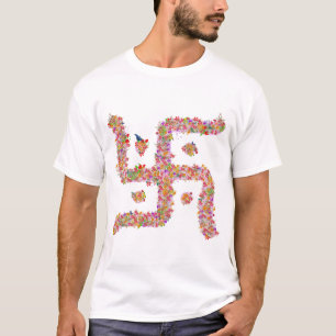 T-shirt Símbolo da suástica da flor de Hindus