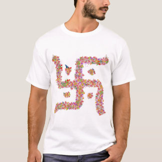 T-shirt Símbolo da suástica da flor de Hindus