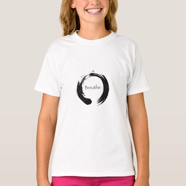T-shirt Símbolo de Enso da infinidade - respire (Frente)