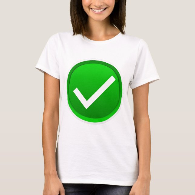 T-shirt Símbolo de Marca de Verificação Verde (Frente)