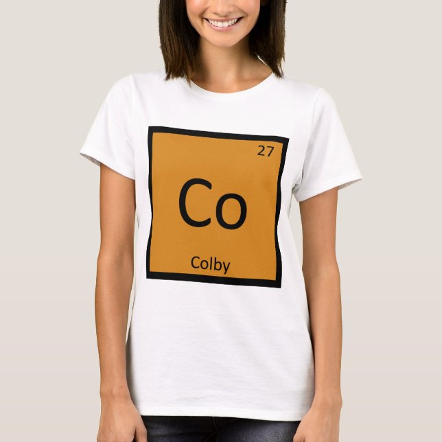 T-shirt Símbolo de Mesa Periódico para Química de Queijo C (Frente)