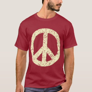 T-shirt Símbolo de paz rabiscado - Creme