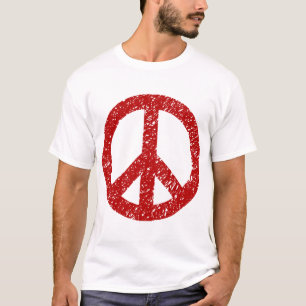 T-shirt Símbolo de paz rabiscado - Ruby Red