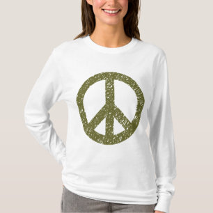 T-shirt Símbolo de paz Scribbled - monótono verde-oliva