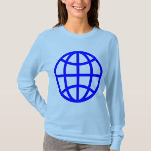 T-shirt Símbolo do globo - azul