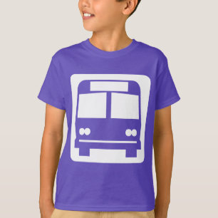 T-shirt Símbolo do ônibus - branco na obscuridade
