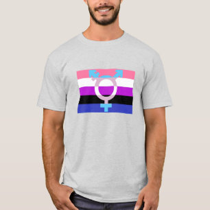 T-shirt Símbolo do transporte da bandeira de Genderfluid
