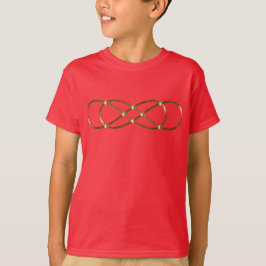 T-shirt Símbolo duplo infinito - Dourado antigo