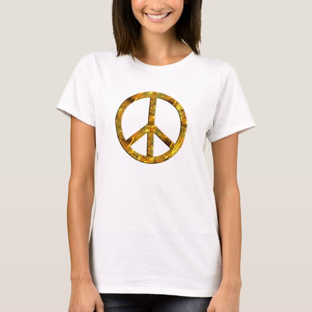 T-shirt Símbolo PEACE - DOURADO (Frente)