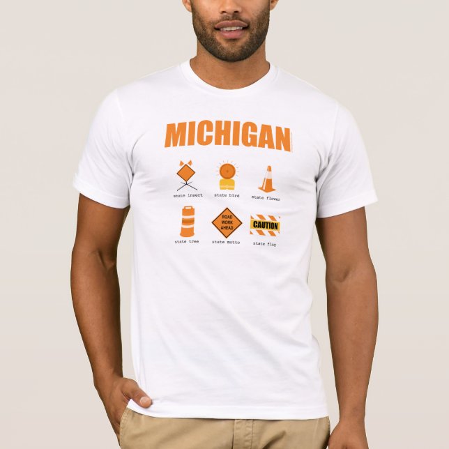 T-shirt Símbolos de Michigan (Frente)