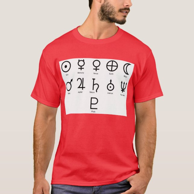 T-shirt Símbolos do planeta da NASA (Frente)