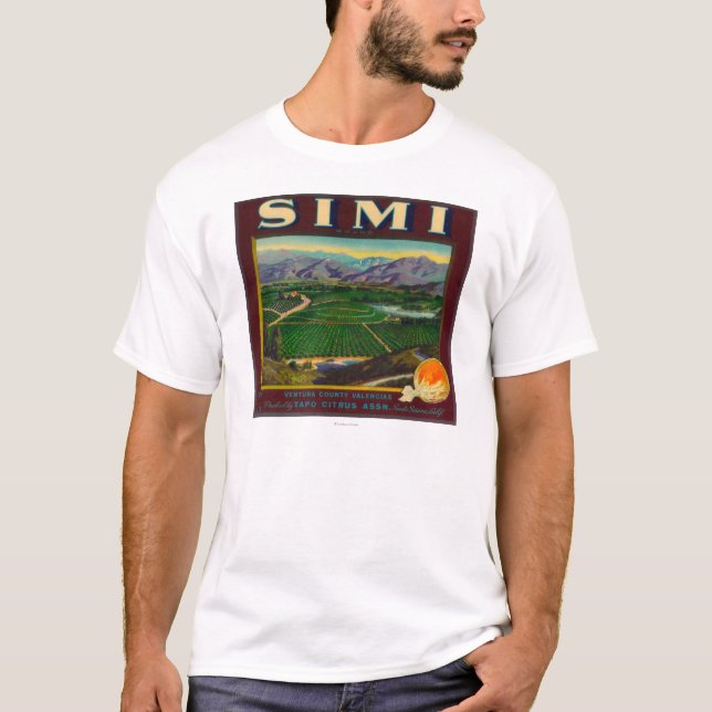 T-shirt Simi LabelSanta alaranjado Susana, CA (Frente)