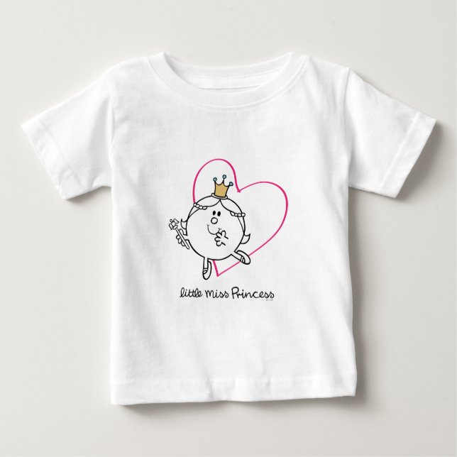 T-shirt Simples Miss Princesa | Coração Rosa (Frente)