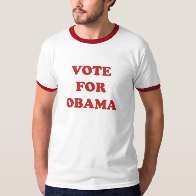 T-shirt Simples-Voto para Obama (Frente)