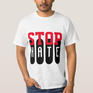 T-shirt Simplesmente design de texto "PARAR O ÓDIO"