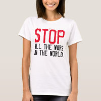 Simplesmente design de texto "PARE TODAS AS GUERRA