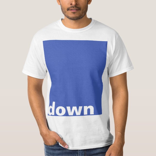 T-shirt Simplesmente design "retângulo azul para baixo" +  (Frente)