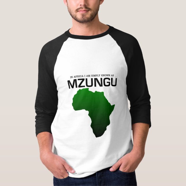 T-shirt simplesmente mzungu (Frente)