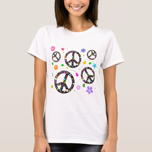 T-shirt Sinais & flores de paz (Frente)