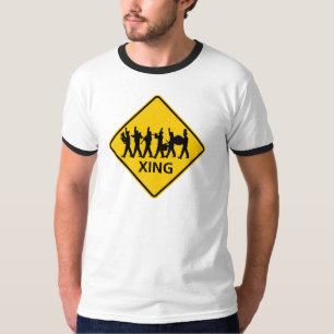 T-shirt Sinal da estrada do cruzamento da banda