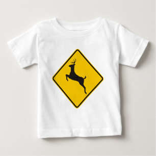 T-shirt Sinal da estrada do cruzamento dos cervos