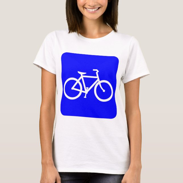 T-shirt Sinal de Bicicleta - Azul (Frente)