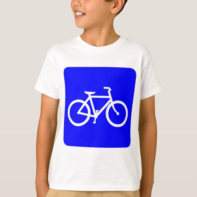 T-shirt Sinal de Bicicleta - Azul (Frente)