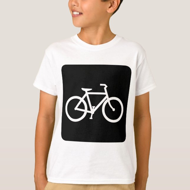 T-shirt Sinal de Bicicleta - Preto (Frente)