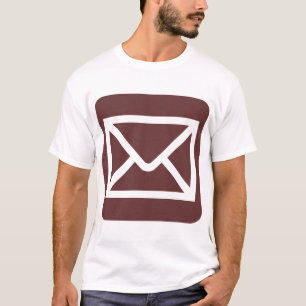T-shirt Sinal de Envelope - Marrom Escuro