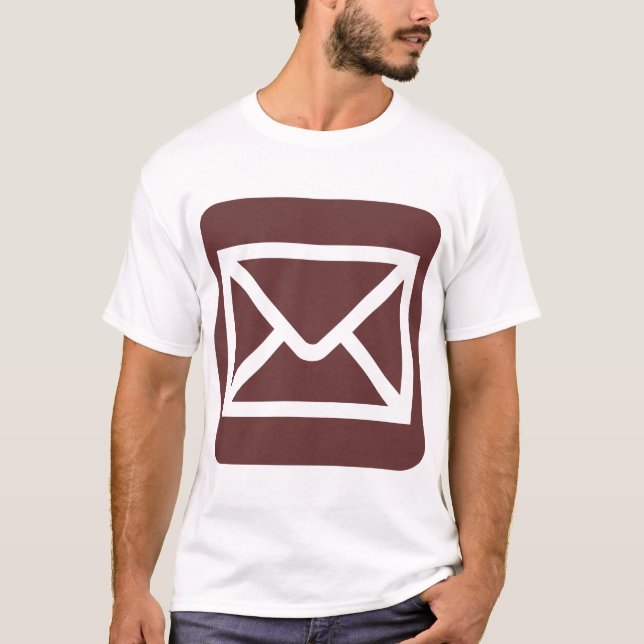 T-shirt Sinal de Envelope - Marrom Escuro (Frente)