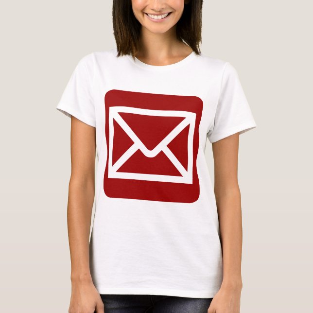 T-shirt Sinal de envelope - Vermelho Ruby (Frente)
