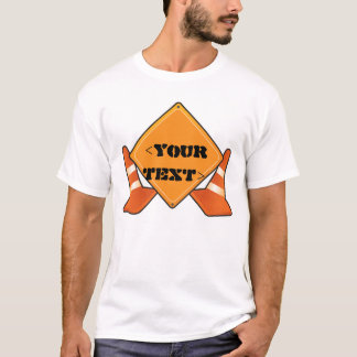 T-SHIRT SINAL DE ESTRADA DE CONSTRUÇÃO PERSONALIZÁVEL,<YOU