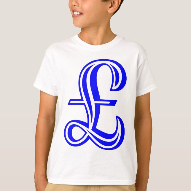 T-shirt Sinal de libra - Azul (Frente)
