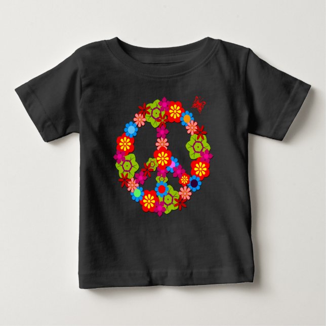T-shirt Sinal de paz bebê orgânico (Frente)