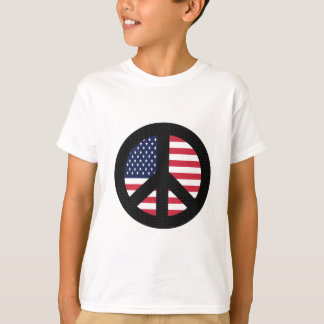 T-shirt Sinal de paz com bandeira americana