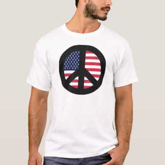 T-shirt Sinal de paz com bandeira americana