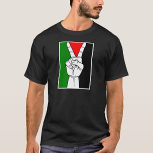 T-SHIRT SINAL DE PAZ DA BANDEIRA DE PALESTINA