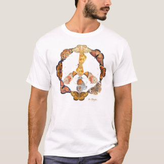 T-shirt sinal de paz da borboleta